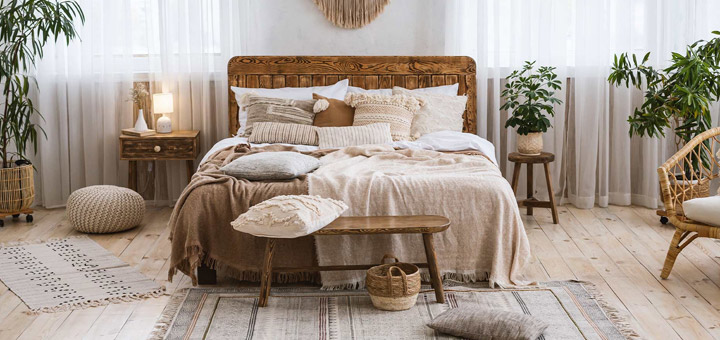 dormitorio alfombras boho