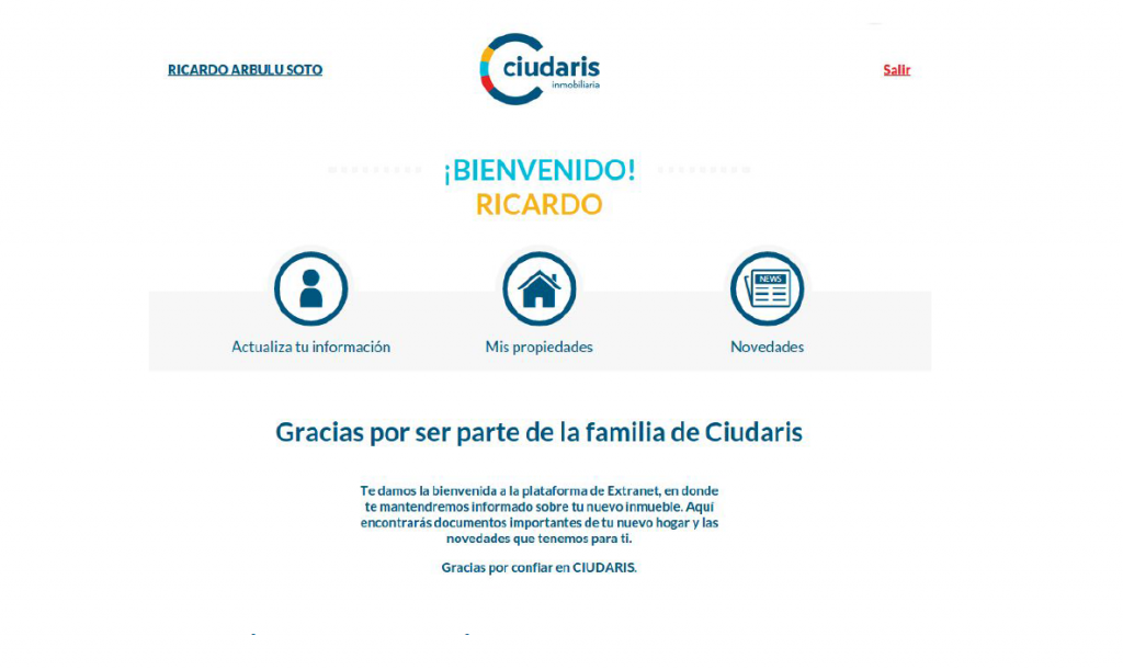 Conoce la nueva Extranet de Ciudaris Inmobiliaria 